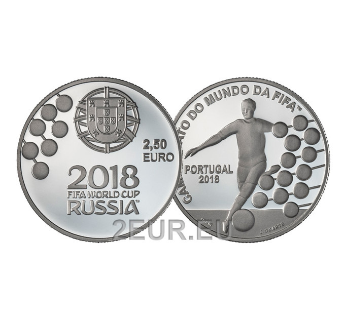 Portugal 2,5 eurot UNC 2018 – jalgpalli MM Venemaal