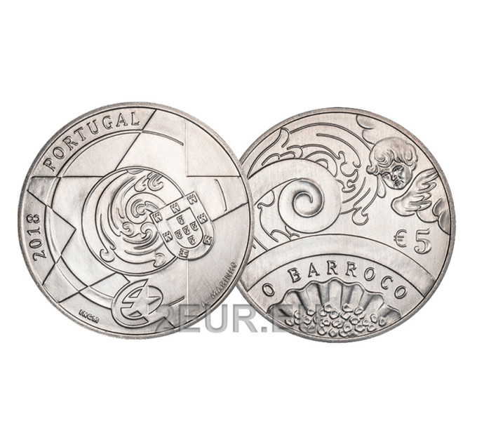 Portugal 5 eurot UNC 2018 – barokkajastu
