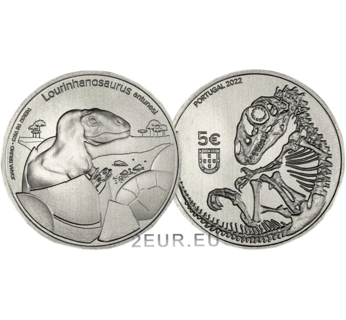 Portugal 5 eurot UNC 2022 – dinosaurused Portugalis
