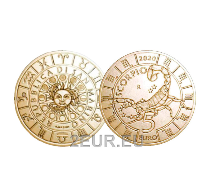 San Marino 5 euro UNC 2020 - "Tähtkuju - Skorpion"