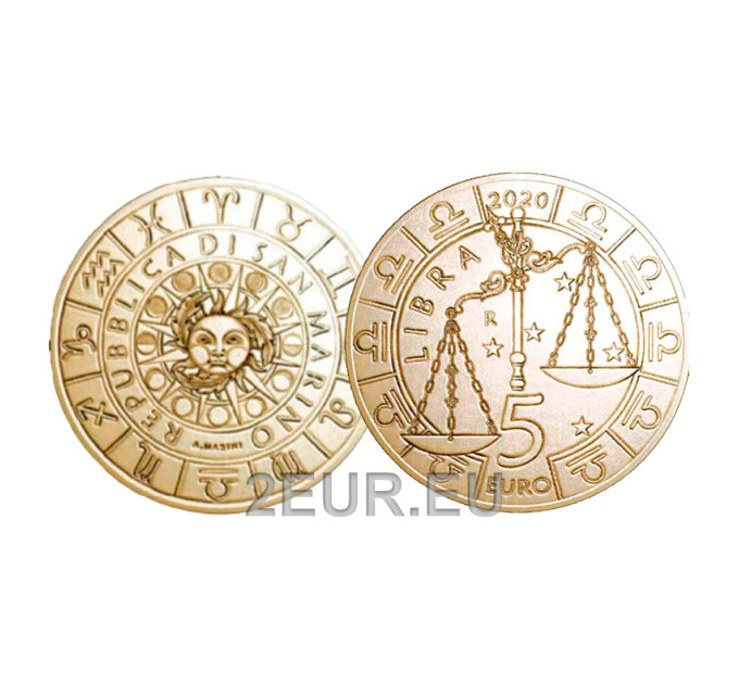 San Marino 5 euro UNC 2020 - "Tähtkuju - Kaalud"
