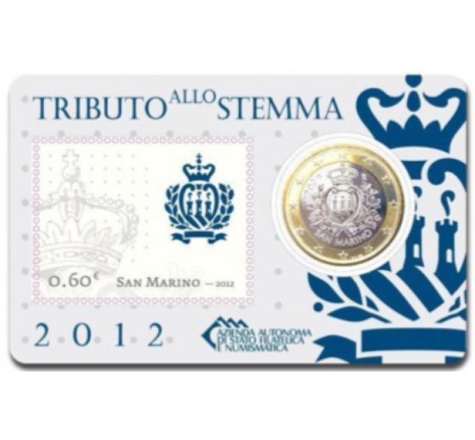 San Marino 1 EURO BU 2012 -1 EURO + MÄRK 