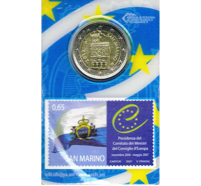 San Marino 2 EURO BU 2012 + Tempel