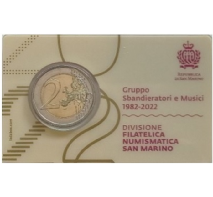 San Marino 2 EURO BU 2022 - Lipumeeste ja muusikute rühma 40. aastapäev