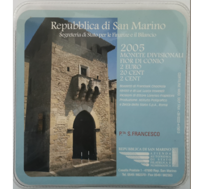 San Marino BU 2005 – 2+20cent +2euro