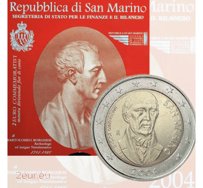 San Marino 2 eurot BU 2004 – Bartolomeo Borghesi