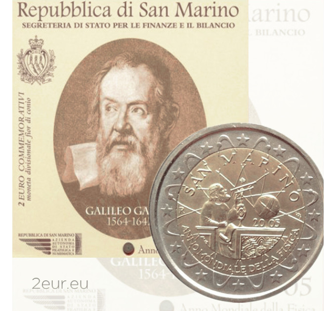 San Marino 2 eurot BU 2005 – Galileo Galilei