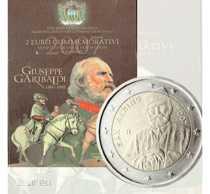 San Marino 2 eurot BU 2007 – Giuseppe Garibaldi 200. sünniaastapäev