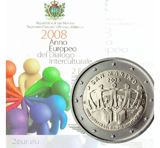 San Marino 2 eurot BU 2008 – Euroopa kultuuridevahelise dialoogi aasta
