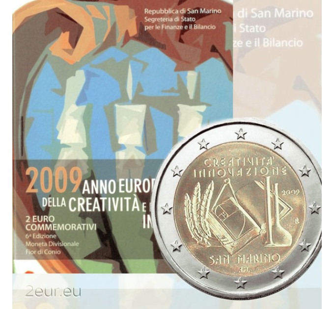 San Marino 2 eurot BU 2009 – Euroopa loovuse ja innovatsiooni aasta