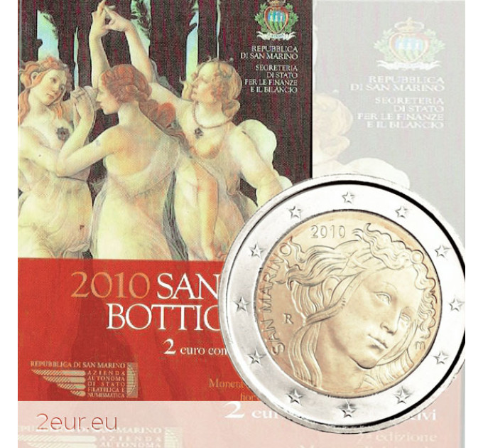 San Marino 2 eurot BU 2010 – Sandro Botticelli 500. surma-aastapäev