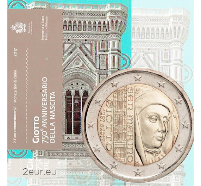 San Marino 2 eurot BU 2017 – 750. sünniaastapäev Giotto di Bondone'i sünnist