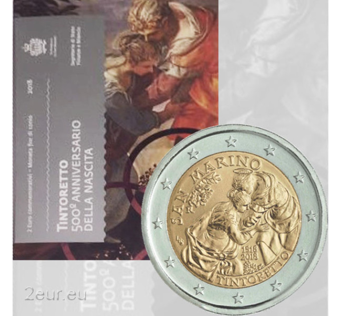 Сан-Марино 2 евро BU 2018 - 500 лет со дня рождения Jacopo Tintoretto