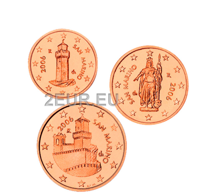 San Marino 1,2,5 senti UNC 2006
