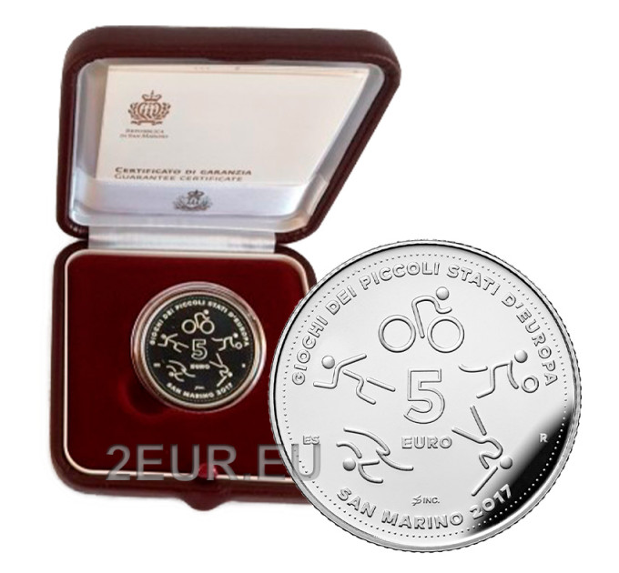 San Marino 5 eurot proof 2017 – Euroopa väikeriikide mängud San Marinos 