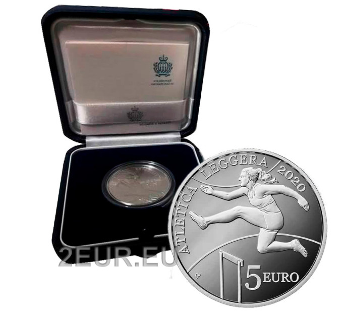 San Marino 5 euro proof 2020 – Euroopa väikeriikide kergejõustikumängud 