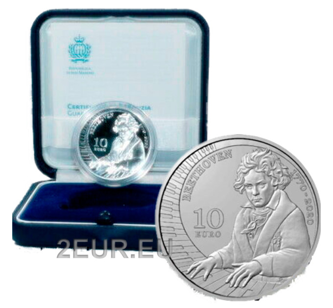 San Marino 10 euro proof 2020 - 250th Anniversary of the Birth of Ludwig van Beethoven 