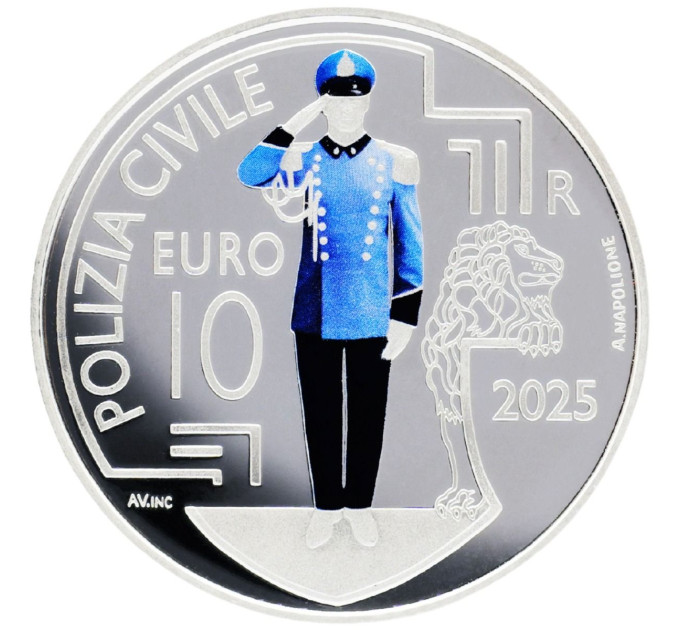 San Marino 10 eurot proof 2025 – tsiviilpolitsei