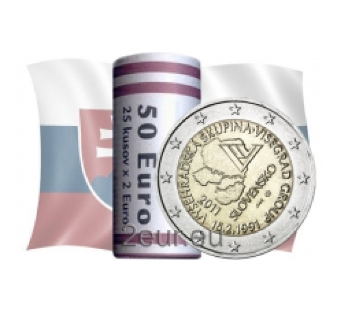 Slovakkia 2 eurot UNC rulli 2011 – Visegradi grupp