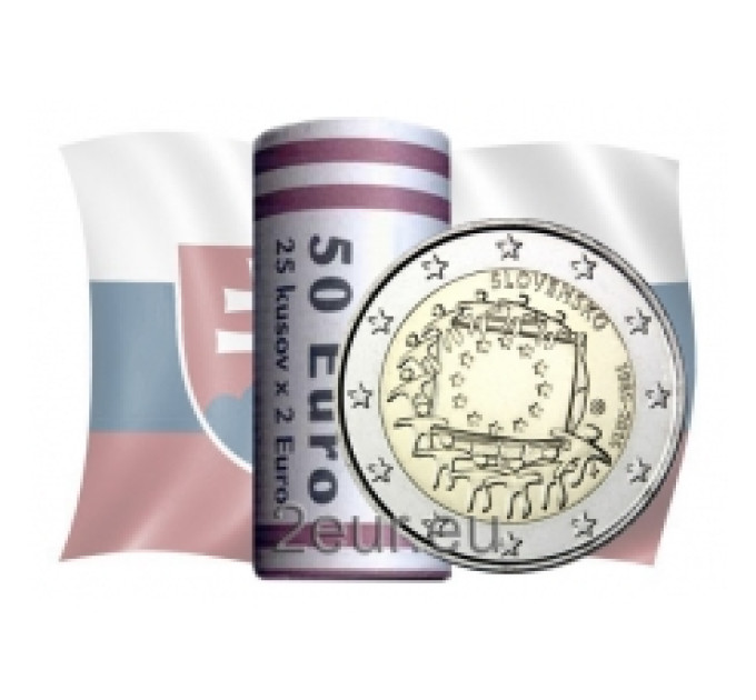 Slovakkia 2 eurot UNC rulli 2015 – 30 aastat ELi lippu