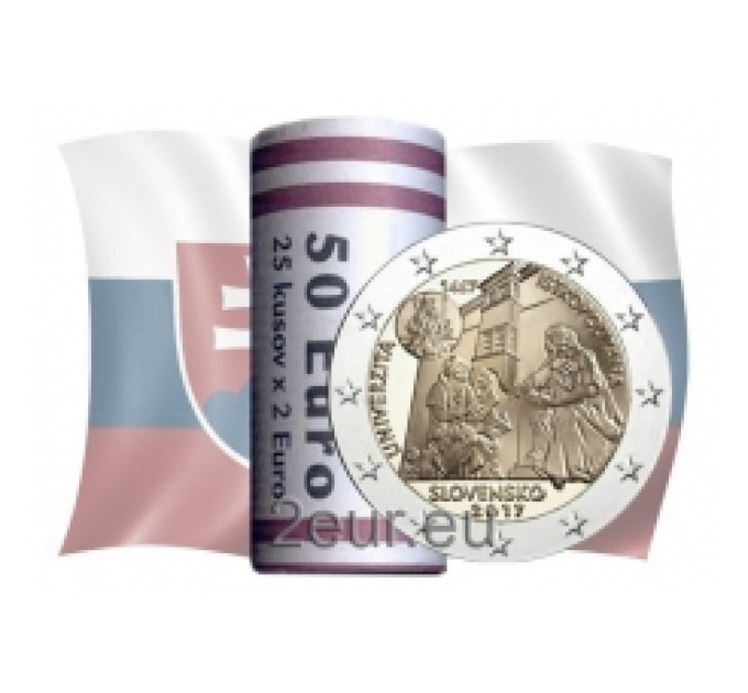 Slovakkia 2 eurot UNC rulli 2017 – Univerzita Istropolitana