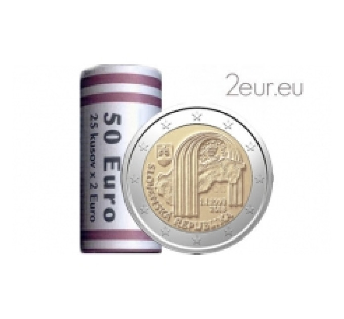 Slovakkia 2 eurot UNC rulli 2018 – Slovakkia Vabariigi 25. aastapäev