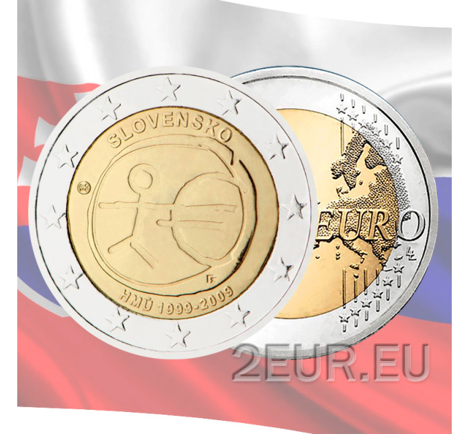 Slovakkia 2 eurot UNC 2009 – 10 aastat euro – EMU