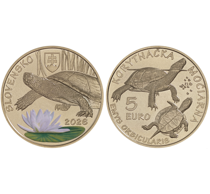 Slovakia 5 euro UNC 2026 - European pond turtle