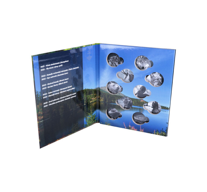 Slovakkia 5 eurot UNC 2021 - 2025 – Slovakkia loomastik ja taimestik + Album