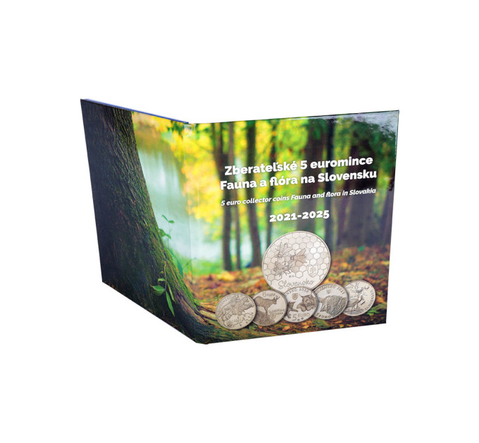 Slovakkia 5 eurot UNC 2021 - 2025 – Slovakkia loomastik ja taimestik + Album