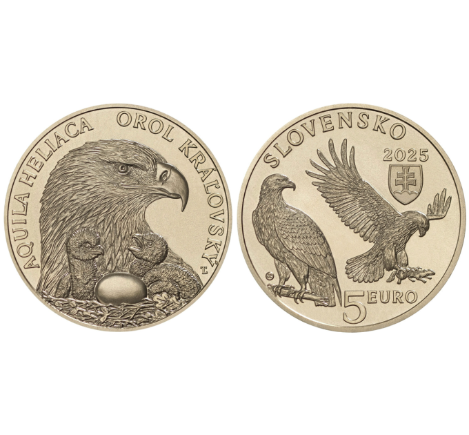 Slovakia 5 euro UNC 2025 - Fauna and Flora in Slovakia - Eastern Imperial Eagle