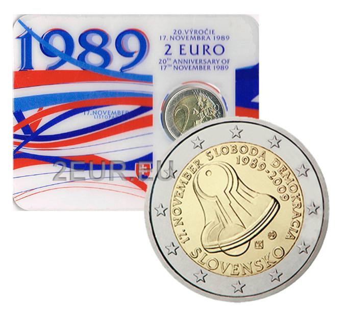 Slovakkia 2 eurot BU 2009 – vabaduse ja demokraatia eest võitlemise päev C/C
