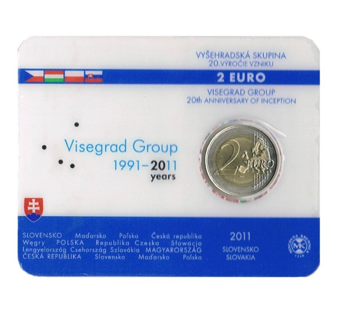 Slovakkia 2 eurot BU 2011 – 20 aastat Visegradi grupp