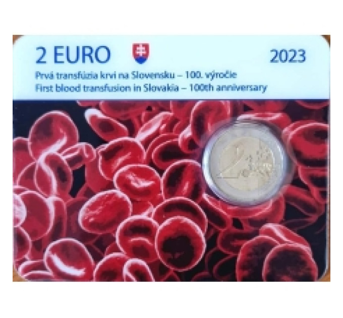 Slovakkia 2 eurot BU 2023 – 100. aastapäev esimesest vereülekandest Slovakkias  