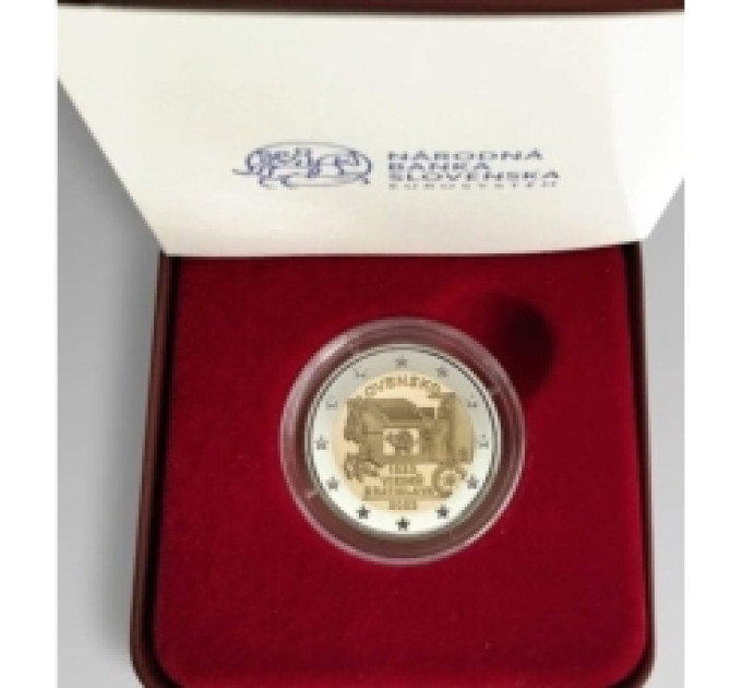 Slovakkia 2 Euro proof 2023 – 200 aastat hobuposti avamisest liinil Viin-Bratislava