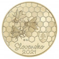 Словакия 5 евро UNC 2021 - Флора и фауна Словакии - Медоносная пчела