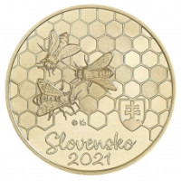Словакия 5 евро UNC 2021 - Флора и фауна Словакии - Медоносная пчела