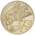 Slovakkia 5 eurot UNC 2021 – Slovakkia loomastik ja taimestik – Röövellik hunt