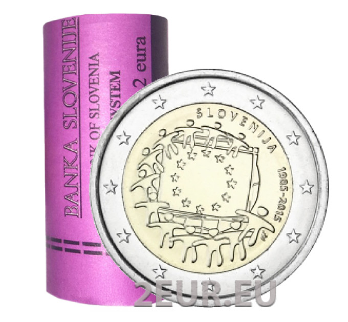 Sloveenia 2 eurot Rull 2015 – 30 aastat ELi lippu