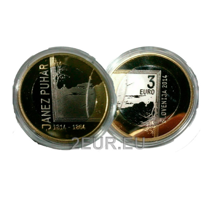 Slovenia 3 euro proof 2014 - 200th Anniversary of the Birth of the Photographer Janez Puhar 