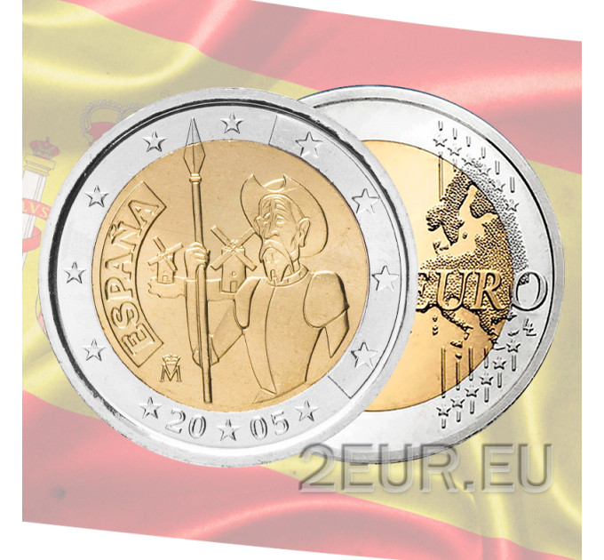 Hispaania 2 eurot UNC 2005 – La Mancha Don Quijote
