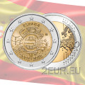Hispaania 2 eurot UNC 2012 – 10 aastat euro sularaha