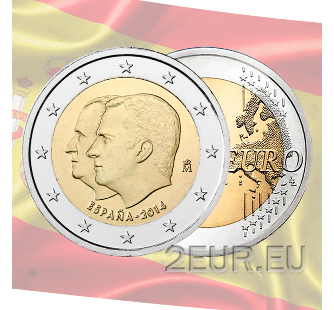 Hispaania 2 eurot UNC 2014 – Kuningas Felipe VI troonipärija