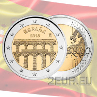 Испания 2 евро UNC 2016 - Старый город Segovia и его Aqueduct
