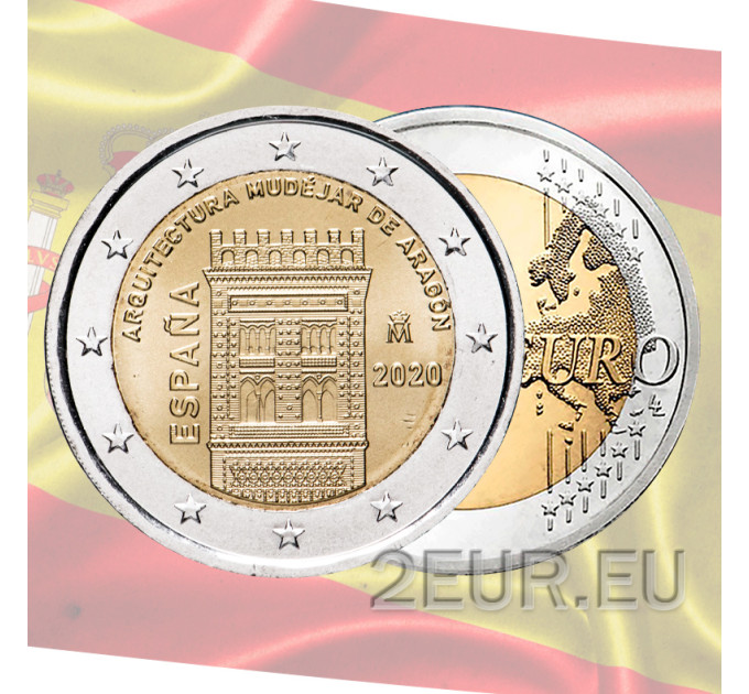 Hispaania 2 eurot UNC 2020 – Aragoni Mudejari arhitektuur