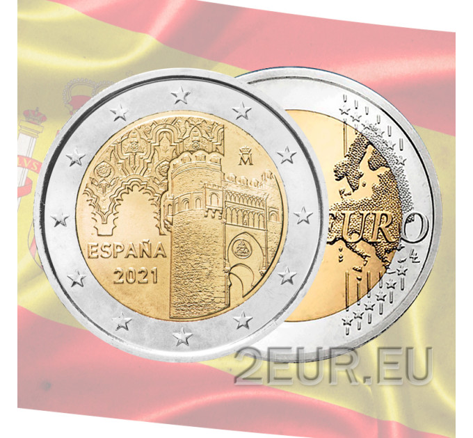 Hispaania 2 eurot UNC 2021 – ajalooline Toledo linn