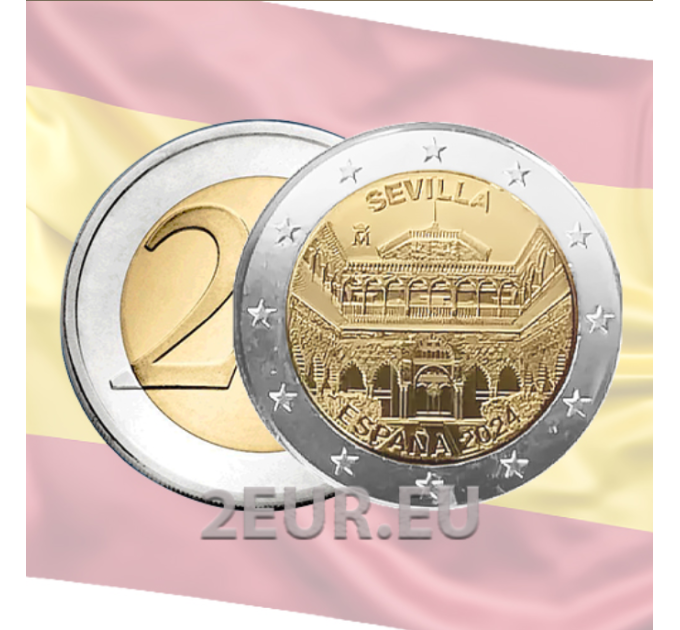 Hispaania 2 eurot UNC 2024 – Sevilla katedraal