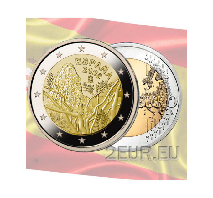 Hispaania 2 eurot UNC 2022 – Garajonay rahvuspark