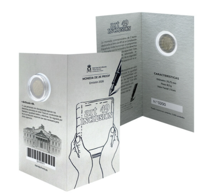 Spain 2 euro proof 2026 - Article 49: Disability, Protection, Rights and Inclusion