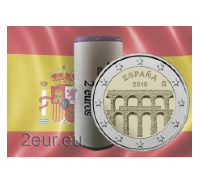 Hispaania 2 eurot rulli 2016 – Segovia vanalinn ja selle akvedukt